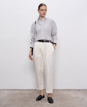 Brunello Cucinelli Білі штани з ланцюжком моніль MP126P8308