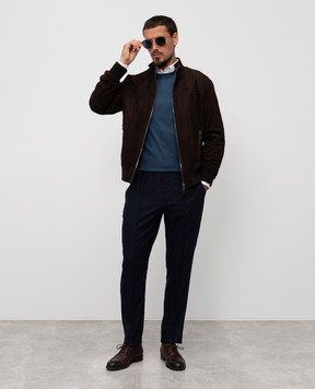 ISAIA Коричнева куртка з нубуку LW0197PLW67