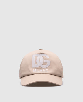 Dolce&Gabbana Дитяча бежева кепка з вишивкою монограми логотипа LB4H80G7O2W