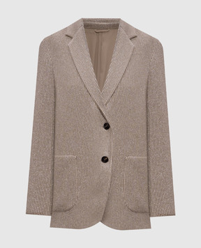 Brunello Cucinelli Бежевий жакет з люрексом M0AZT7511P