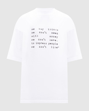 Vetements Белая футболка с надписью UA66TR625Wm