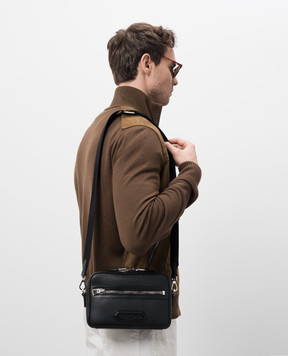 Tom Ford Черная кожаная сумка с нашивкой логотипа H0653LCL213S