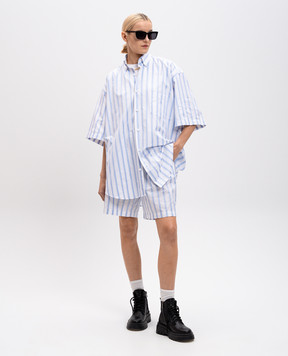 Vetements Белые шорты в полоску с узором логотипа UA66SS400Lw