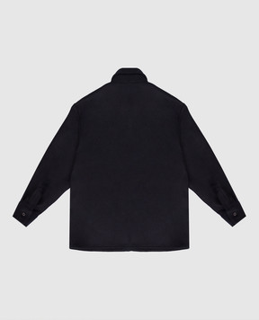 Balmain Дитяча синя сорочка з вовни з логотипом BX5P20I0283810