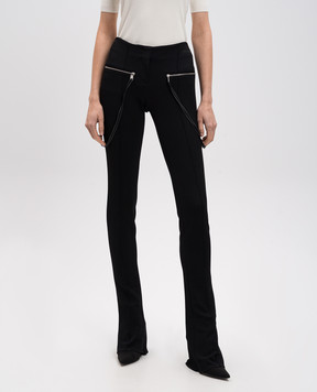 Off-White Черные брюки клеш с логотипом OWCA18CS25JER002