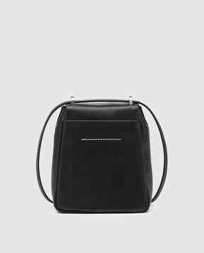Maison Margiela MM6 Черная кожаная сумка Numeric с металлическим логотипом SB6WG0013P7258