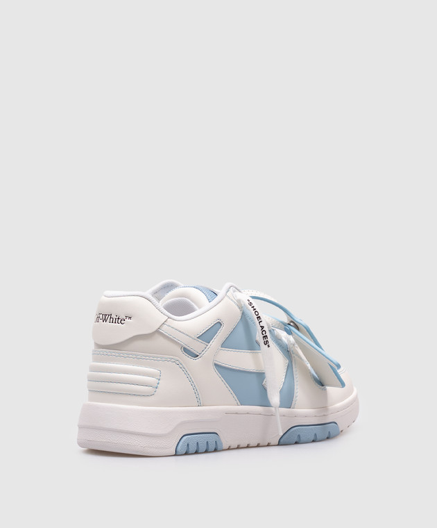 Off-White Голубые кожаные кроссовки Out OF Office OWIA259C99LEA014 изображение 3
