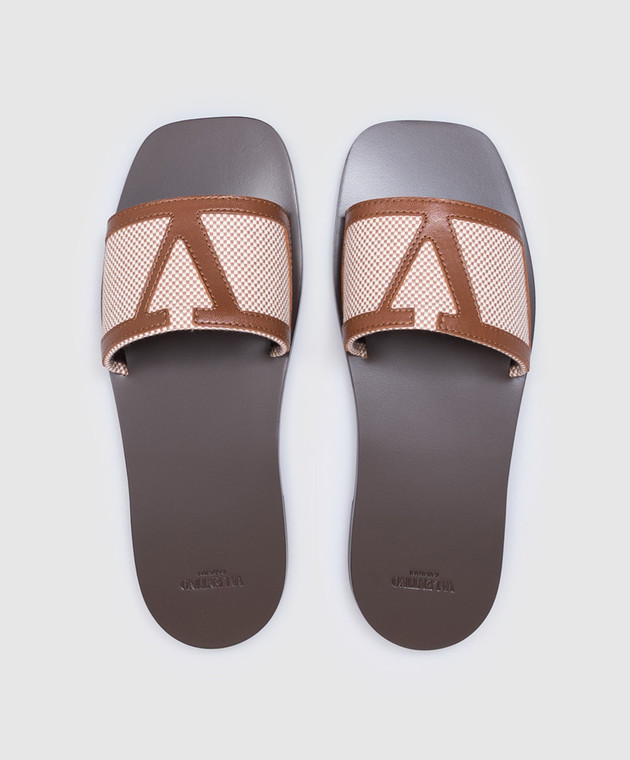 【Valentino】VG VIVA SUPERSTAR SLIDE◆6W2S0LK2JHB VALENTINO GARAVANI Viva Superstar appliquéd two-tone leather