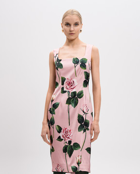 Dolce&Gabbana Рожева сукня в квітковий принт F6TKZTFSIBT