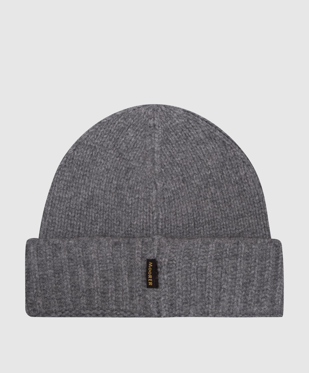 MooRER Серая шапка из кашемира с логотипом BERETCWS изображение 3