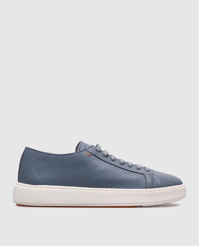 Santoni Синие кожаные кроссовки MBCD21571BARCMMD