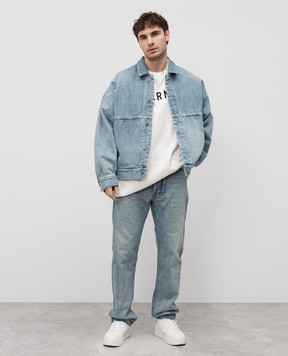 Fear of God Голубая джинсовая куртка с патчем логотипа FGE230318DNMm