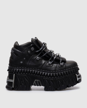 Vetements Чорні шкіряні кросівки на платформі New Rock UA66SN100B