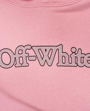 Off-White Детское розовое худи с принтом логотипа Big Bookish OGBB002F24FLE003