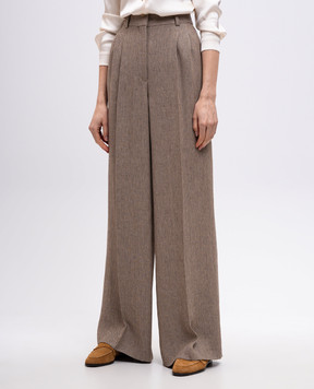 Loro Piana Бежевые штаны Nyack из льна FAP3875