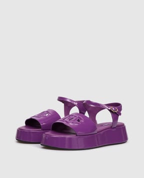 Dolce&Gabbana Дитячі фіолетові шкіряні лаковані босоніжки D11341A13283536