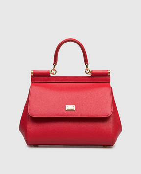 Dolce&Gabbana Красная кожаная сумка Sicily BB6003B1001