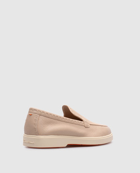 Santoni Бежевые кожаные лоферы WUYA71436TISSWKA