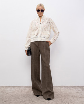Ermanno Scervino Life Білий кардиган з квітковою вишивкою D474M303EKP