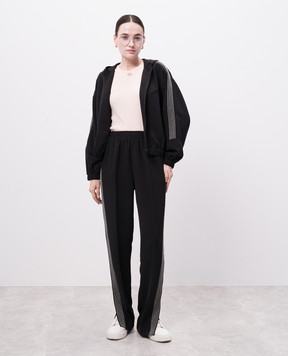 Twinset Рожевий топ в рубчик з логотипом 251TP2550