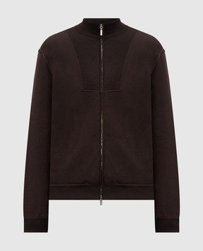 Loro Piana Коричнева спортивна куртка з шовком FAP7576