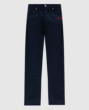 Off-White Синие джинсы с вышивкой логотипа OMYA138F24DEN002
