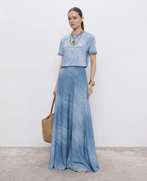 Ermanno Scervino Блакитна футболка з логотипом D462L312LJO