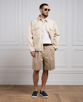 Loro Piana Бежевые шорты Joetsu со льном FAO0459