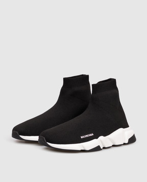 Balenciaga Дитячі чорні снокери Speed з логотипом 597425W2DB2
