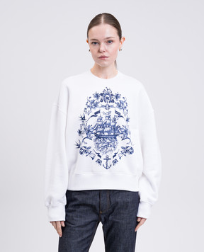 Alexander McQueen Білий світшот з принтом 840047QZAPE