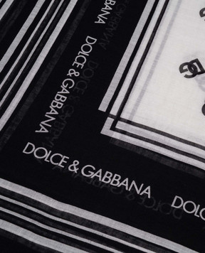 Dolce&Gabbana Белый платок из кашемира и шелка с логотипом FS209AGDDAT