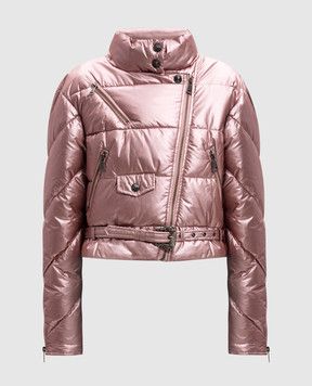 Versace Jeans Couture Розовая укороченная куртка в стиле косухи 77HAS417CQ06D