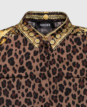 Versace Дитяча коричнева сукня Wild Barocco з плісе 10172031A12582