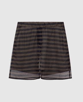 Brunello Cucinelli Юбка мини цвета хаки из шелка M0F54P1425