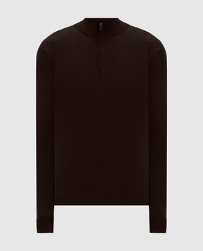Cashmere&Whiskey Коричневый джемпер из шерсти мериноса 77397