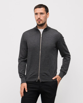 Doriani Cashmere Сірий кардиган з вовни, шовку і кашеміру 18399B79