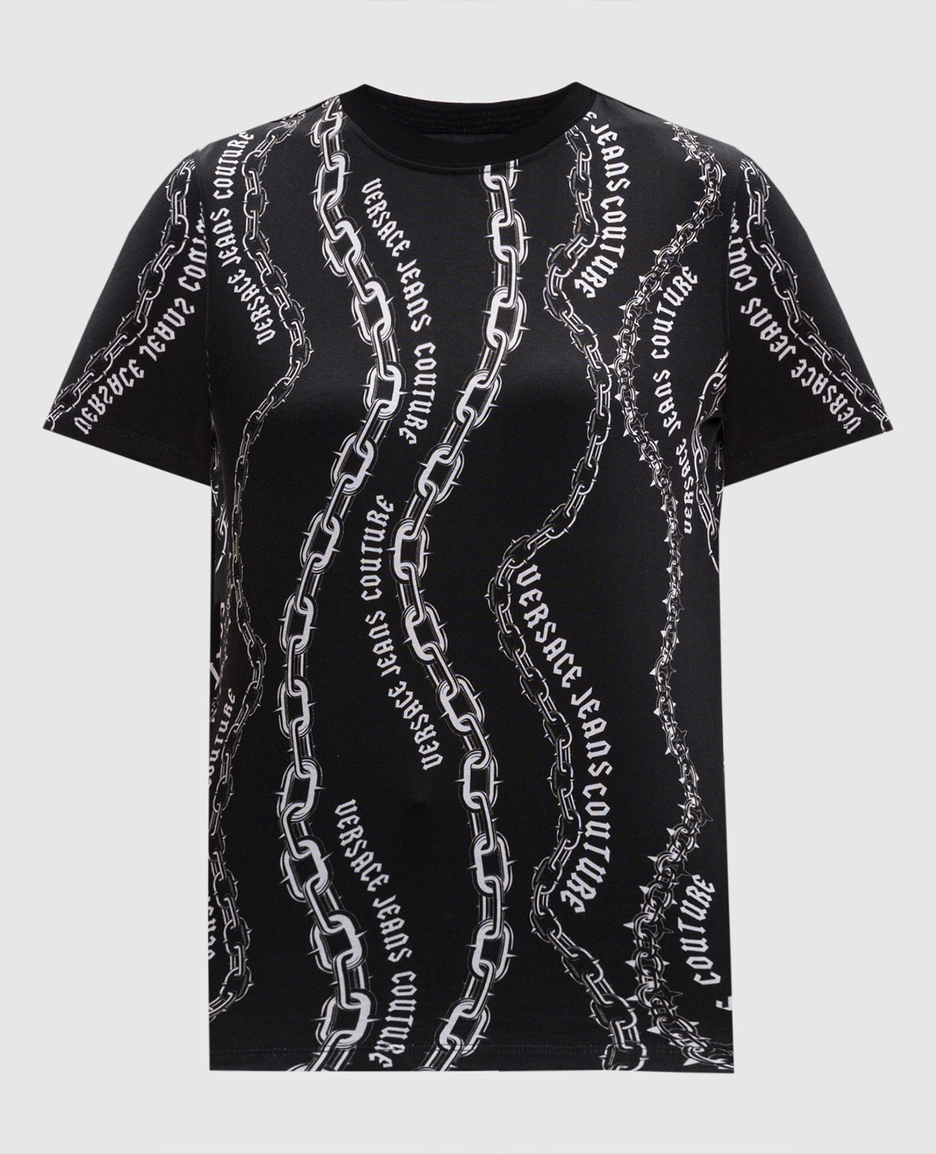 

Черная футболка в принт Chain Couture, Черный, Футболки
