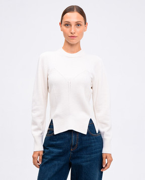 Alexander McQueen Белый свитер из шерсти и кашемира 798349Q1BAP