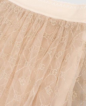 Dolce&Gabbana Дитяча бежева спідниця з логотипом DG L55I00FLSLY