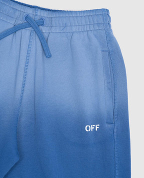 Off-White Детские синие шорты с эффектом потертости OBCI001S25FLE002