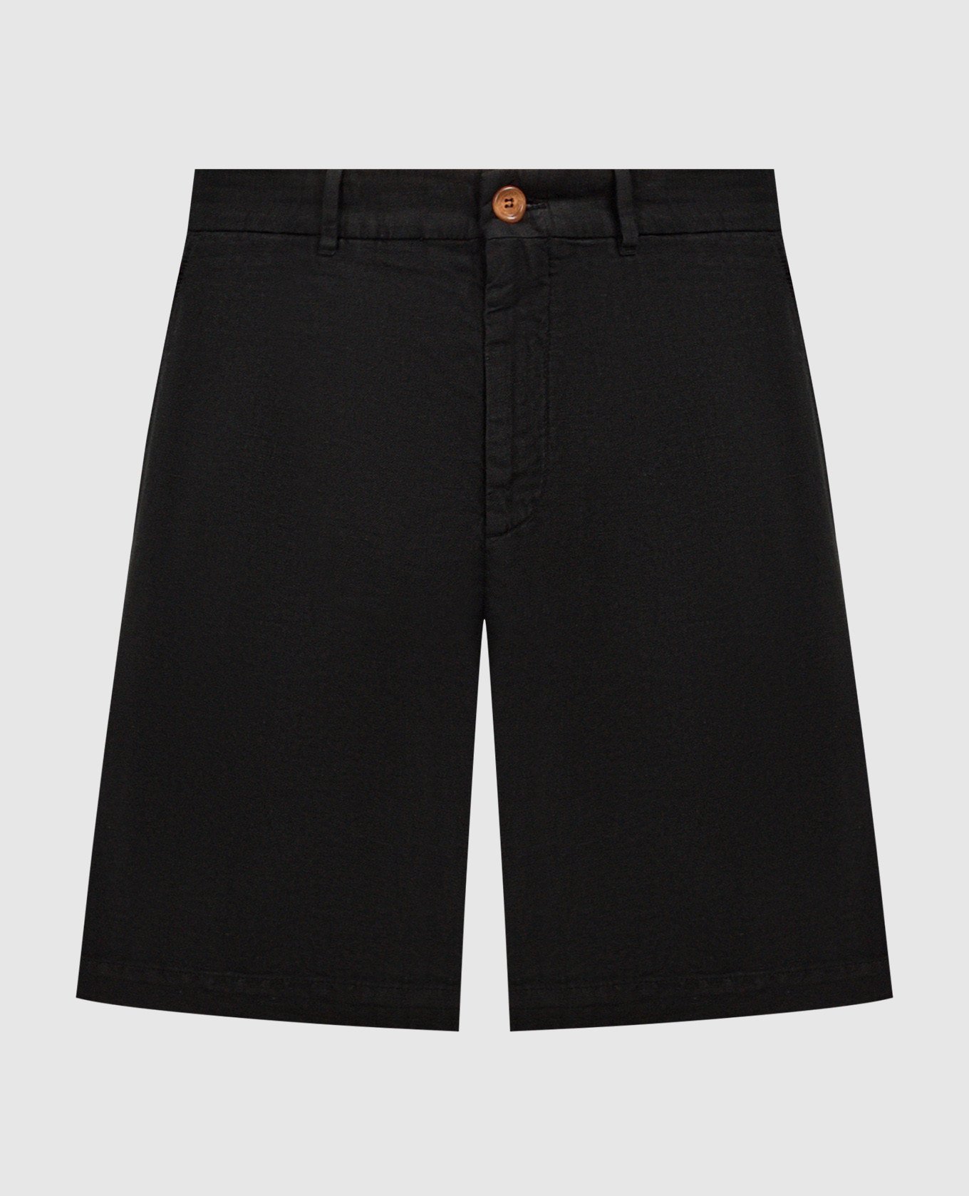 Black linen shorts