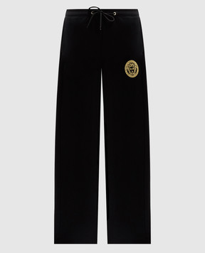 Versace Черные спортивные брюки с принтом логотипа Medusa 10165601A10156