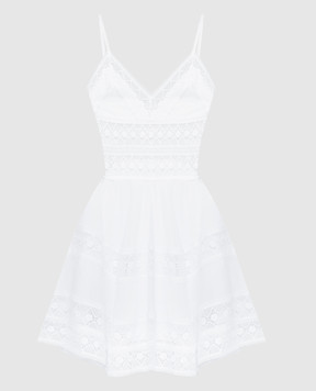 Charo Ruiz Белое платье Syilvie с кружевом 241616