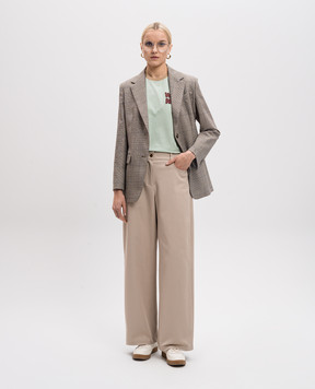 Max Mara Бежевые брюки MARIANNA с патчем логотипа MARIANNA