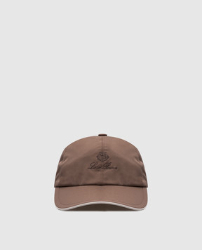 Loro Piana Коричнева кепка з вишикою логотипа FAP9958