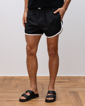 Dolce&Gabbana Черные шорты для плавания с металлическим логотипом M4F43TONR46