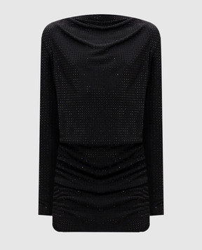 Versace Jeans Couture Черное платье мини с кристаллами 77HAO901J0124
