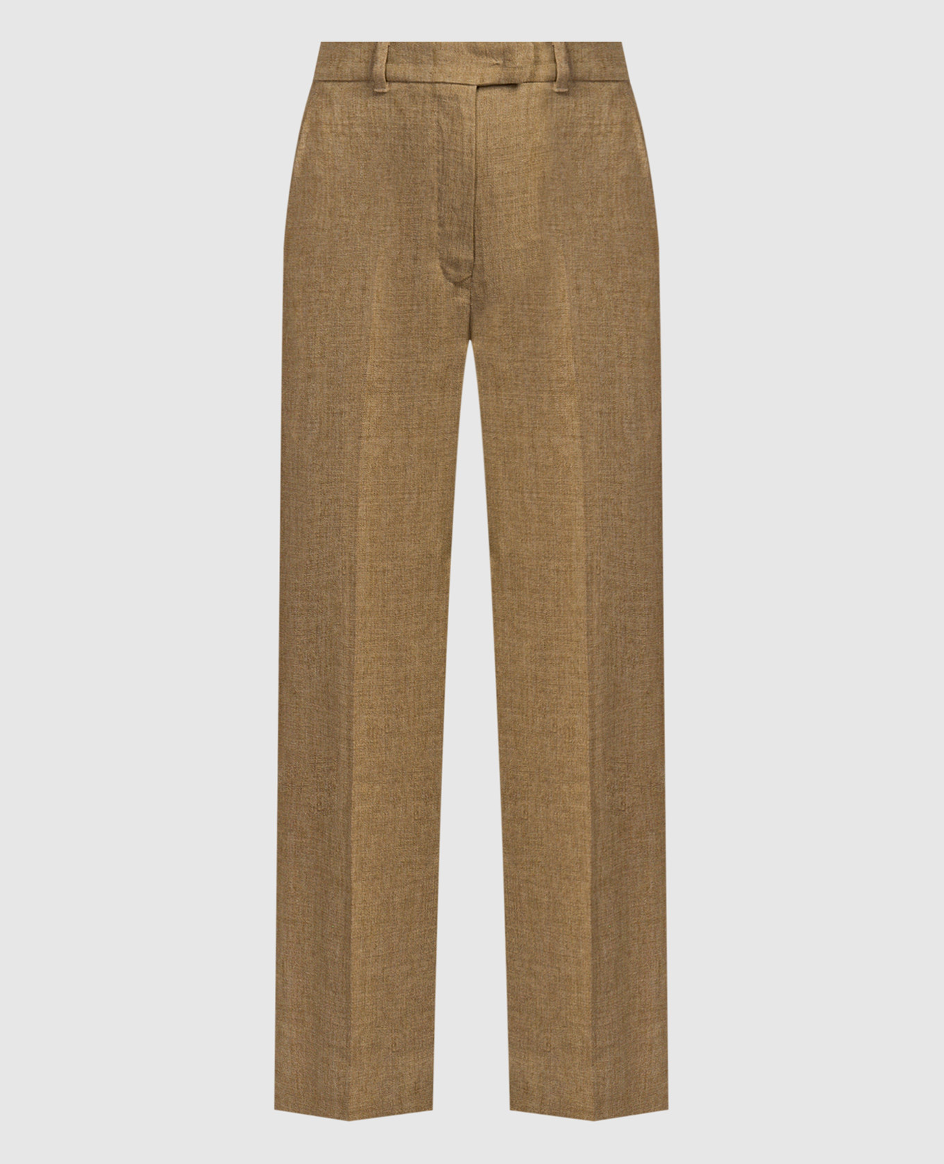 Коричневые брюки ALCANO из льна.