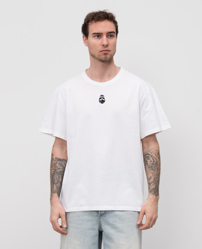 Alexander McQueen Белая футболка с логотипом логотип 828428QTADR