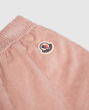 Moncler ENFANT Дитячі рожеві вельветові штани з логотипом 29542A00004598QF6